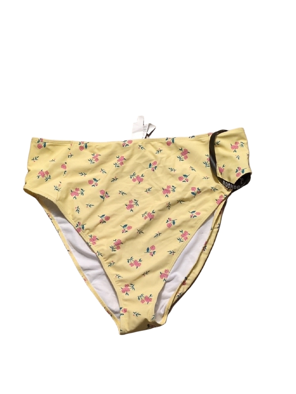 Boohoo Plus Floral High Waist Bikini Brief Lemon Size 16